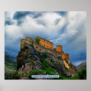Poster Citadelle de Corte, Corse, France