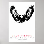 Poster Citation 2ÈME GUERRE MONDIALE de Pop Art Eagle par<br><div class="desc">Freedom & Courage Motivational Eagles Images - Fearless American Bald Eagle - Notre plus grande gloire n'est pas de ne jamais tomber,  mais de se lever chaque fois que nous tombons.</div>