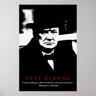 Poster Citation 2ème guerre mondiale Winston Churchill Mo