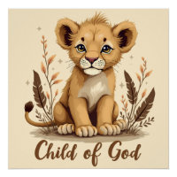 Citation adorable Lion Cub Christian Art Faith