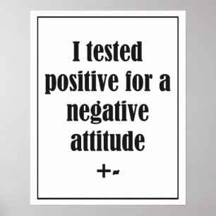 Poster Citation amusante d'attitude négative
