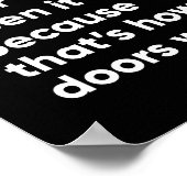 Poster Citation amusante inspirationnelle en noir et blan (Coin)