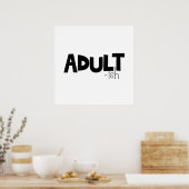 Poster Citation Amusante Noire & Blanc Adulte Dit (Cuisine)