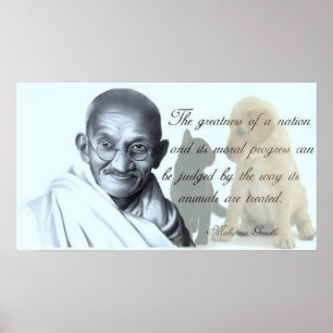 Poster Citation animale de Gandhi