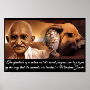 Poster Citation animale de Gandhi