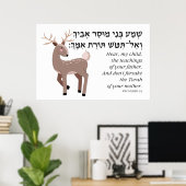 Poster Citation biblique des proverbes hébreux pour les e (Bureau à domicile)