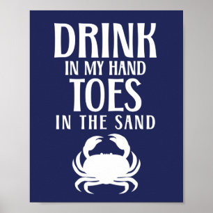 Poster Citation Boire Dans Ma Main Plage Nautique D'été P