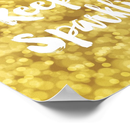 Poster Citation Bokeh de Parties scintillant floue en or (Coin)