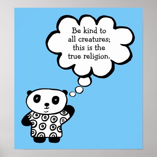 Poster Citation bouddhiste Pandy le Panda Sois Gentil (Devant)