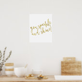 Poster Citation brillante Faux Gold Foil Parties scintill (Cuisine)