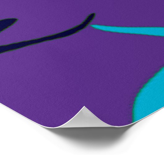 Poster Citation cachée du camouflage bleu foncé et violet (Coin)