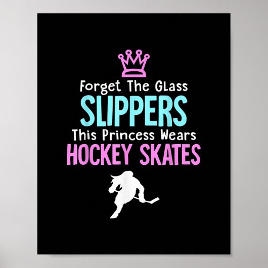 Poster Citation Cadeau Femme de hockey sur glace mignonne (Devant)