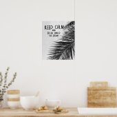 Poster Citation CALME Palmiers noir et blanc (Cuisine)