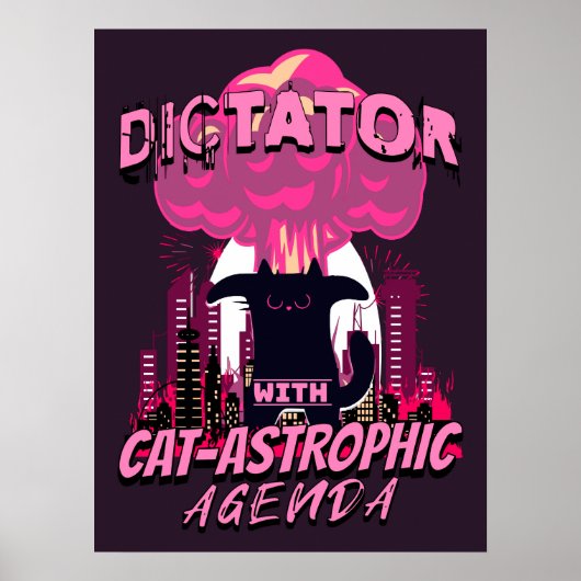 Poster Citation Catastrophique Funny Angry Cat (Devant)