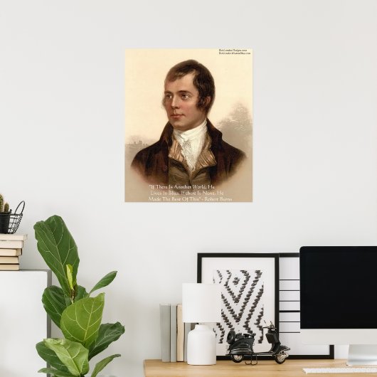 Poster Citation célèbre de Robert Burns (Bureau à domicile)