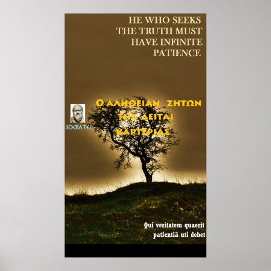 Poster Citation célèbre Socrates - Vrai a besoin de patie (Devant)