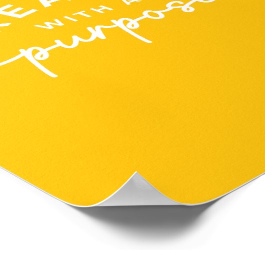 Poster Citation chrétienne élégante jaune vif (Coin)