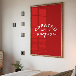 Poster Citation chrétienne élégante rouge 