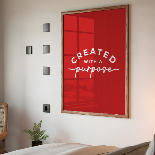Poster Citation chrétienne élégante rouge