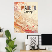 Poster Citation chrétienne inspirée faite pour le culte (Bureau à domicile)