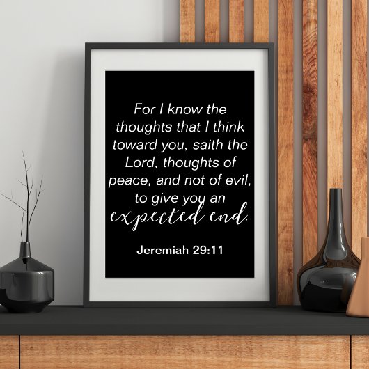 Poster Citation chrétienne Jeremiah 29 Pensées de Paix