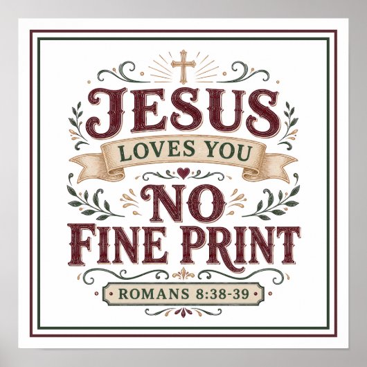 Poster Citation chrétienne Jésus t'aime sans petite note (Devant)