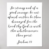 Poster Citation chrétienne minimaliste noire (Devant)