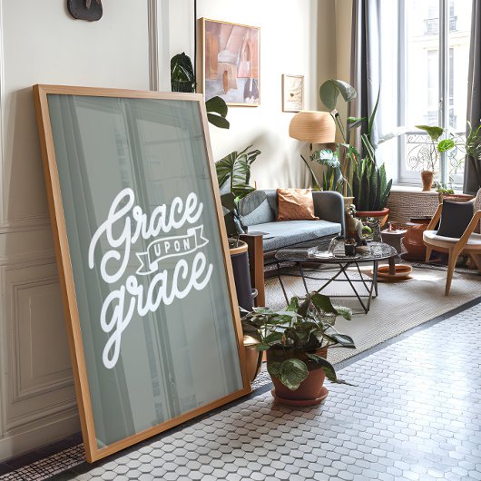 Poster Citation chrétienne sage Grâce sur grâce