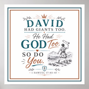 Poster Citation chrétienne spirituelle de David avait aus