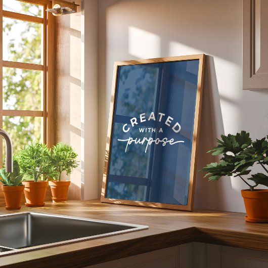 Poster Citation Christian Elegant bleu marine