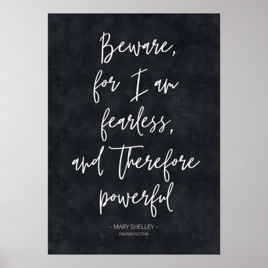 Poster Citation classique de Frankenstein de Mary Shelley (Devant)