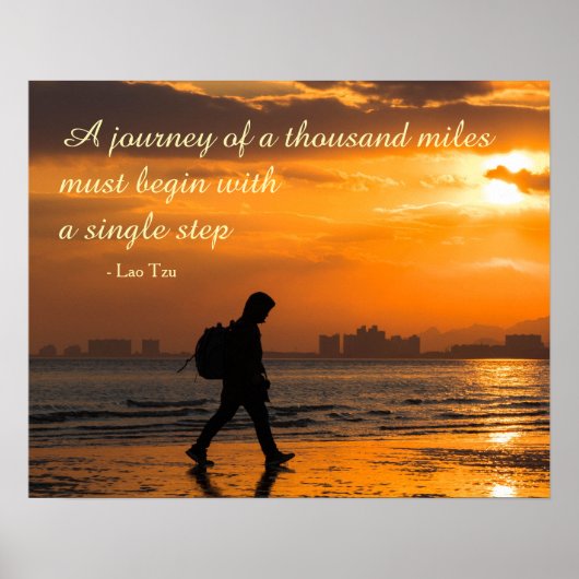 Poster Citation classique de voyage Lao Tzu (Devant)