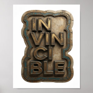 Poster Citation Classique Or INVINCIBLE Design