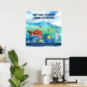 Poster Citation Colorée Moderne Protéger Marine Life (Bureau à domicile)