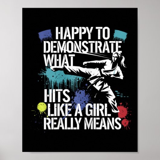 Poster Citation Comme Une Fille Martiale Arts Pride (Devant)