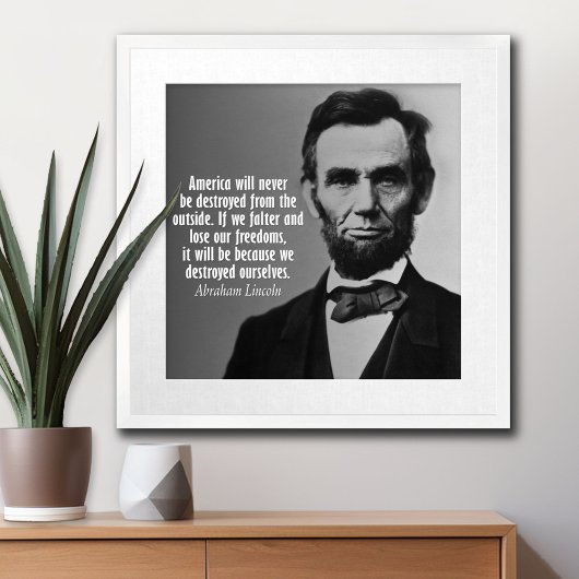 Poster Citation d'Abraham Lincoln sur la liberté