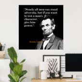 Poster Citation d'Abraham Lincoln sur le caractère (Bureau à domicile)