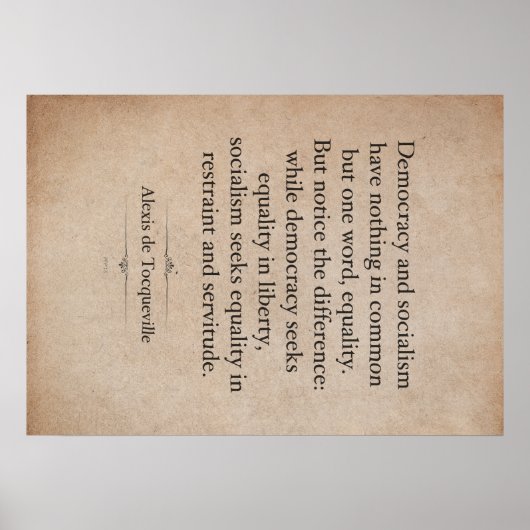 Poster Citation d'Alexis de Tocqueville (Devant)