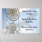 Poster Citation d'Amérindiens, Ecoutez le vent (Devant)