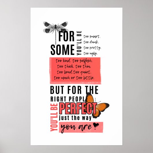 Poster Citation d'amitié amour et acceptation incondition (Devant)