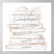 Citation d'amitié et de livres à l'aquarelle blanc