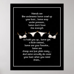 Poster Citation d'amitié personnalisée Les amis sont comm