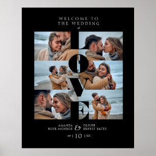 Poster Citation d'amour Collage noir Bienvenue Mariage 6