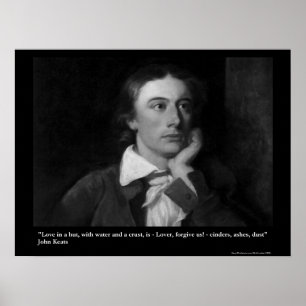 Poster Citation d'amour/de cabane de Keats sur des affich