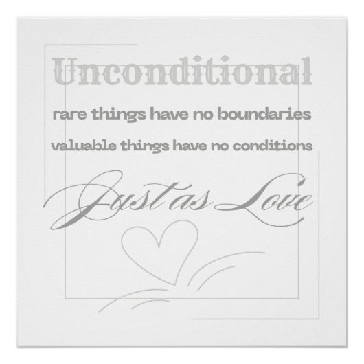 Poster Citation d'amour inconditionnel (Devant)