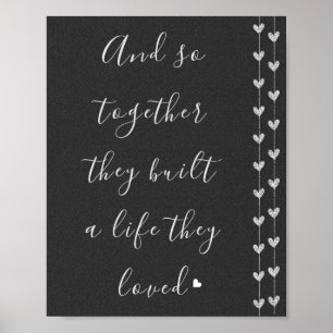 Poster Citation d'amour inspirationnelle de script noir