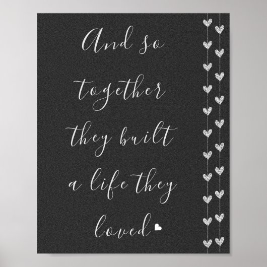 Poster Citation d'amour inspirationnelle de script noir (Devant)