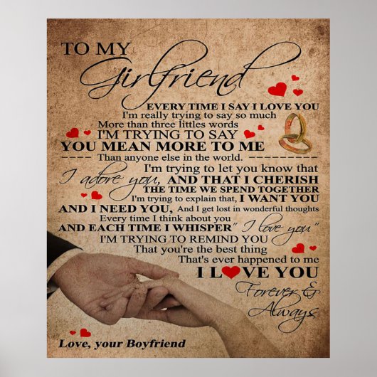 Poster Citation d'amour pour amie | Cadeau Décor (Devant)