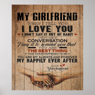 Poster Citation d'amour pour amie Don de devis amusants
