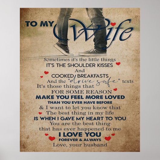 Poster Citation D'Amour Pour La Femme | Meilleur et parfa (Devant)